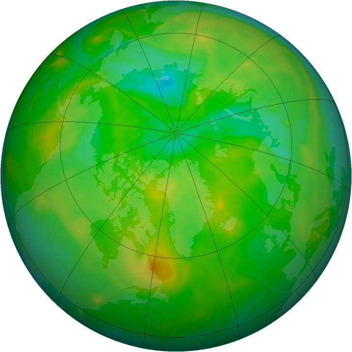 Arctic ozone map for 08 July 2013